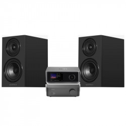 Pack WiiM Vibelink Amp + WiiM Ultra + Wharfedale Diamond 12.1i, acabado All Black