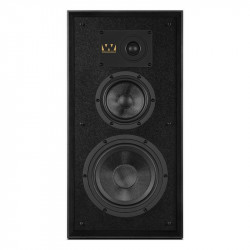 Wharfedale Super Linton en negro, frontal sin rejilla