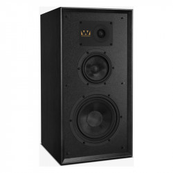 Wharfedale Super Linton en negro, vista en ángulo desde el otro lado