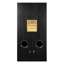 Wharfedale Super Linton en negro, trasera con puertos y terminales