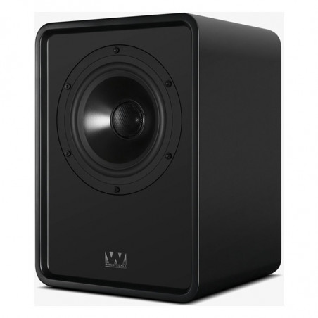 Wharfedale Denton 1S en negro, vista en ángulo