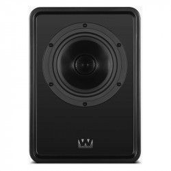 Wharfedale Denton 1S en negro, frontal sin rejilla