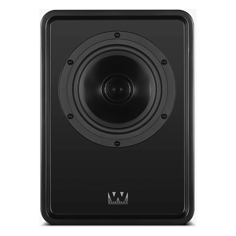 Wharfedale Denton 1S en negro, frontal sin rejilla