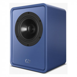 Wharfedale Denton 1S en azul, vista en ángulo
