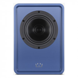 Wharfedale Denton 1S en azul, frontal sin rejilla