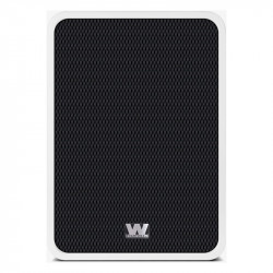Wharfedale Denton 1S en blanco, frontal con rejilla