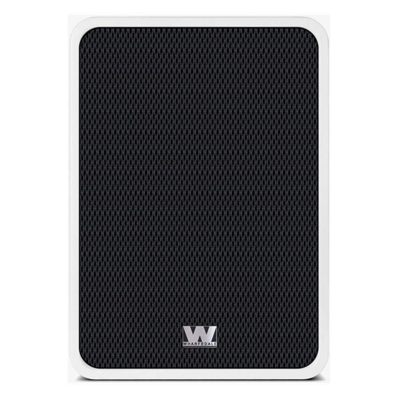Wharfedale Denton 1S en blanco, frontal con rejilla