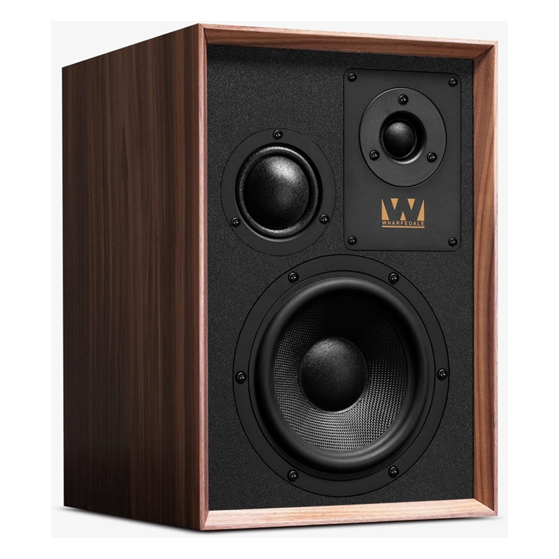Wharfedale Super Denton en nogal, vista en ángulo desde el otro lado