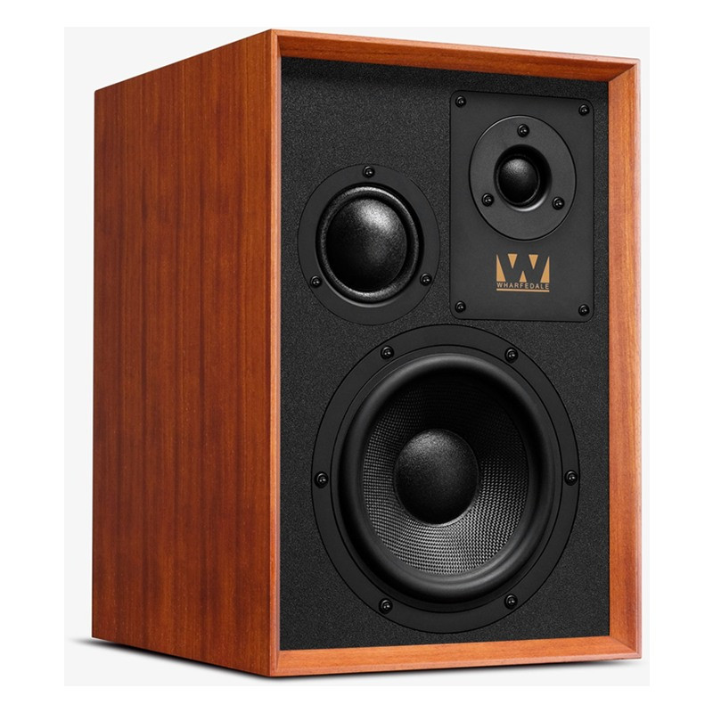 Wharfedale Super Denton en caoba, vista en ángulo desde el otro lado