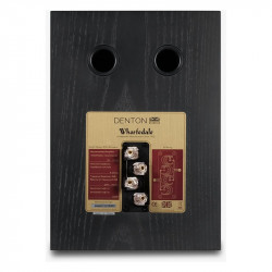 Wharfedale Denton 85th Anniversary en negro, trasera con puertos y terminales