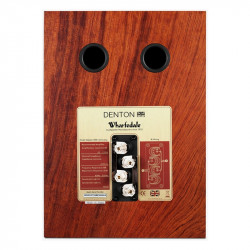 Wharfedale Denton 85th Anniversary en caoba, trasera con puertos y terminales