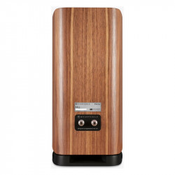 Wharfedale EVO 5.2, vista trasera con bornes y salida del puerto en la peana