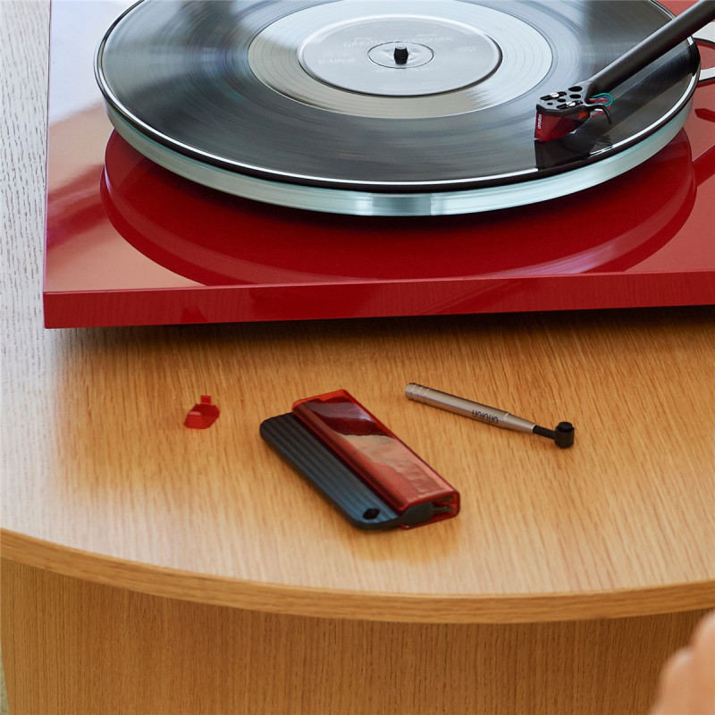 Ortofon Record Brush, detalle de las cerdas de fibra de carbono