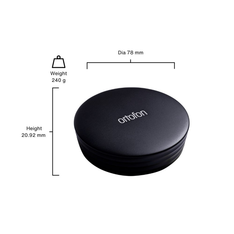 Ortofon Record Stabilizer en negro, otra vista