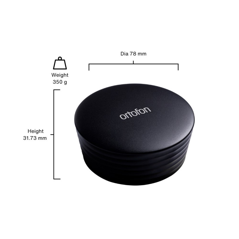 Ortofon Record Stabilizer Heavy en negro, otra vista