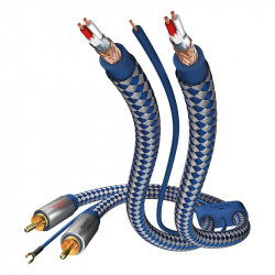In-Akustik Premium Phono, cable con conectores RCA, cable de masa con horquilla y corte de los conductores