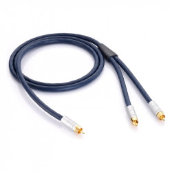 In-Akustik S25 Y-Sub, cable en Y enrollado, con el conector de la fuente y los de izquierdo y derecho