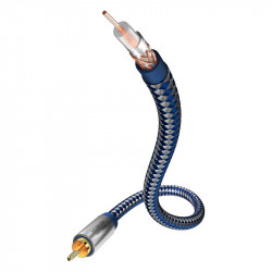 In-Akustik Premium Digital, cable con funda textil azul, conector RCA y corte