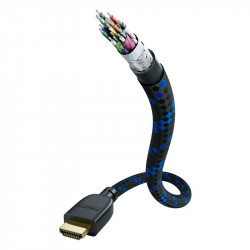 In-Akustik Premium Ultra High Speed HDMI, cable con funda textil y conector HDMI