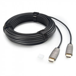 In-Akustik Profi HDMI 2.1 Fibra Óptica, cable enrollado con sus dos conectores HDMI