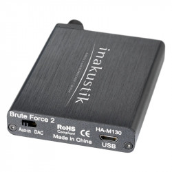 In-Akustik Premium Headphone Amp No. 1, base con el selector AUX/DAC y el conector USB