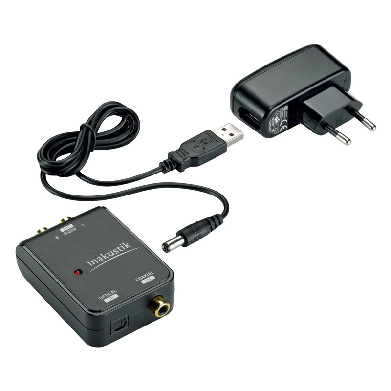 In-Akustik Star D/A Converter, conversor con el adaptador de corriente y el cable USB