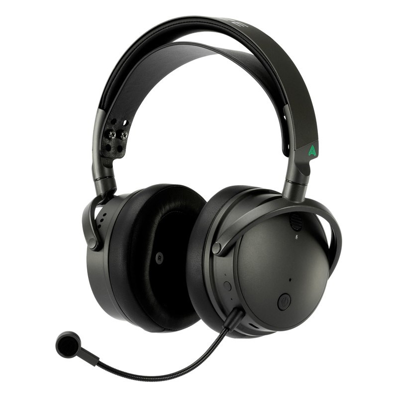 Audeze Maxwell Xbox, tres cuartos con micrófono, fondo blanco