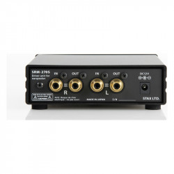 STAX SRM-270S, conexiones traseras: entrada RCA, salida paralela y alimentación de 12 V