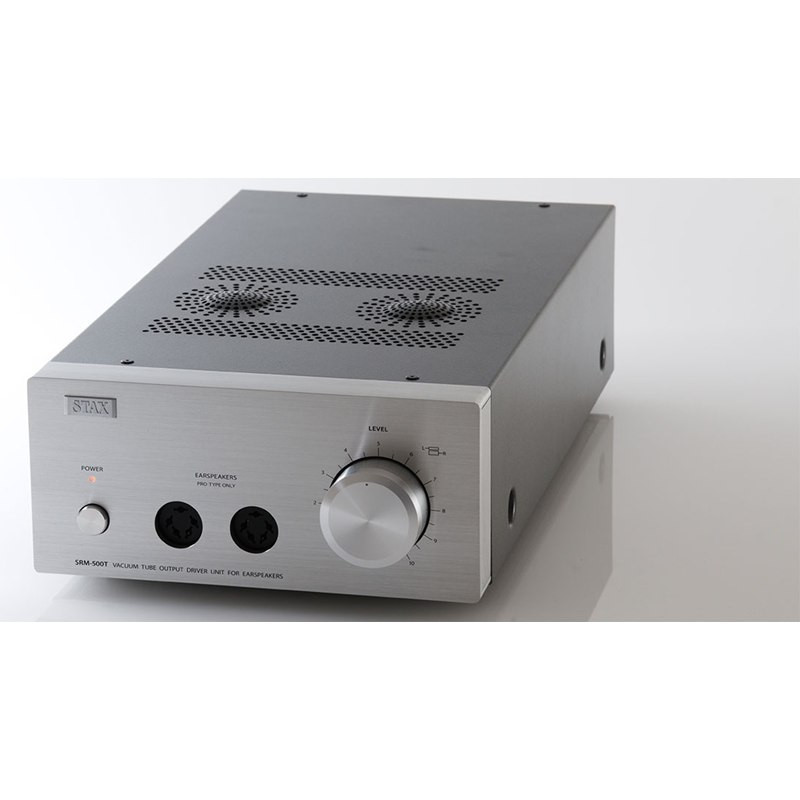 STAX SRM-500T, vista tres cuartos, con las dos tomas PRO de 5 pines