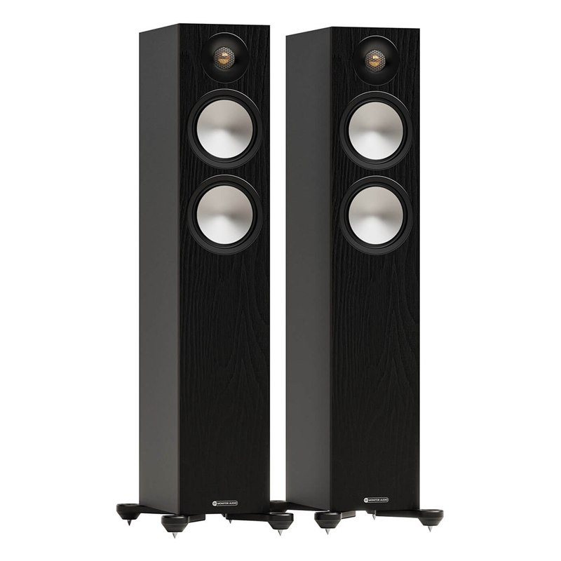 Monitor Audio Bronze 300 7G, pareja en 3/4 sin rejilla, negro, negro