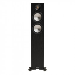 Monitor Audio Bronze 300 7G, frontal sin rejilla, negro, negro