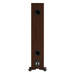 Monitor Audio Bronze 300 7G, trasera con puertos y bornes dobles, nogal, nogal