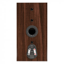 Monitor Audio Silver 100 8G, trasera con puerto y bornes dobles, nogal europeo