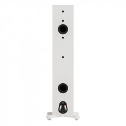 Monitor Audio Silver 300 8G, trasera con dos puertos, bornes dobles y patas con pinchos, blanco satinado