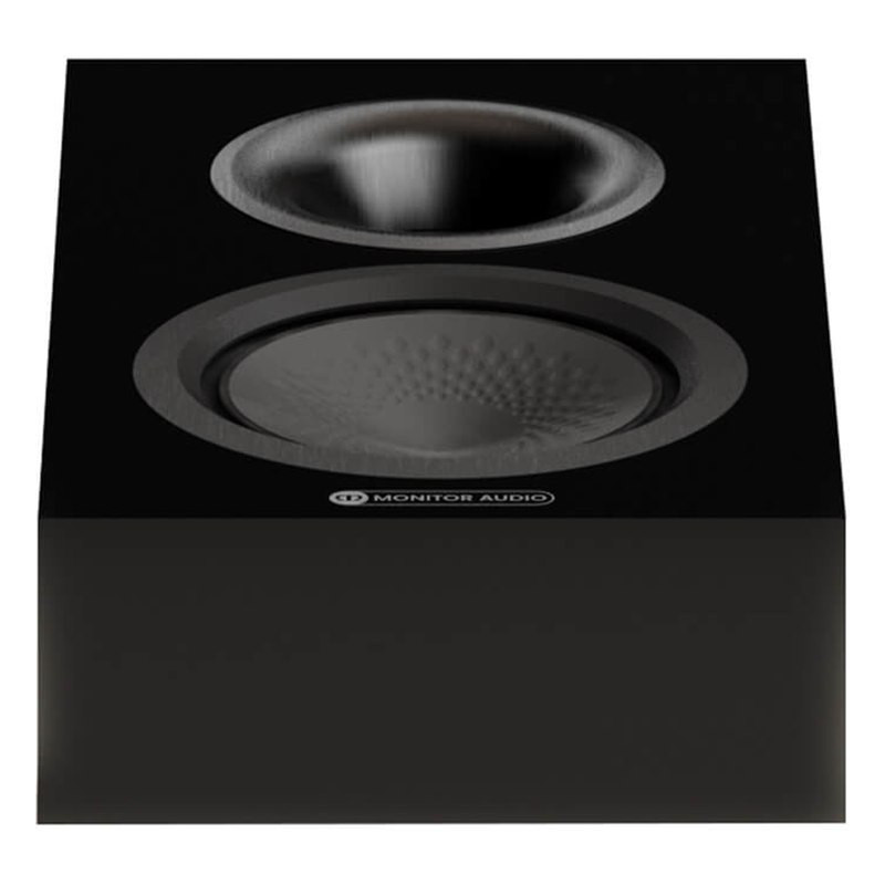 Monitor Audio Silver AMS 8G, vista frontal sin rejilla, negro brillante
