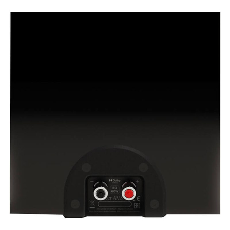 Monitor Audio Silver AMS 8G, trasera con bornes, negro brillante