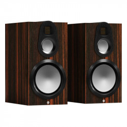 Monitor Audio Gold 100 6G, vista 3/4 sin rejilla, macassar