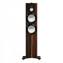 Monitor Audio Gold 500 6G, frontal con patas de aluminio, macassar