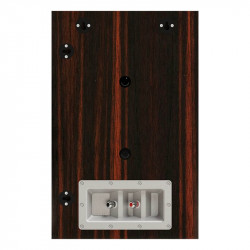Monitor Audio Gold On-Wall 6G, trasera con fijaciones de pared y bornes, macassar