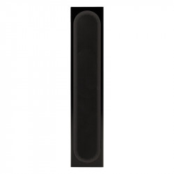 Monitor Audio Radius On-Wall 4G en vertical, vista frontal, negro brillante
