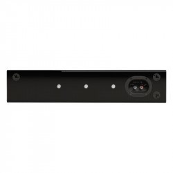 Monitor Audio Radius On-Wall 4G, vista trasera con anclajes de bocallave y bornes, negro brillante