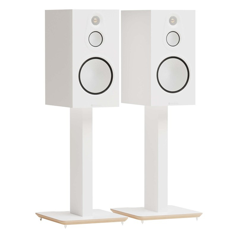 Blok AXIS 500 en blanco con altavoces Monitor Audio Silver 100 (no incluidos), blanco satinado