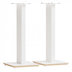 Pareja de soportes Blok AXIS 700 en blanco satinado con base de fresno natural, blanco satinado