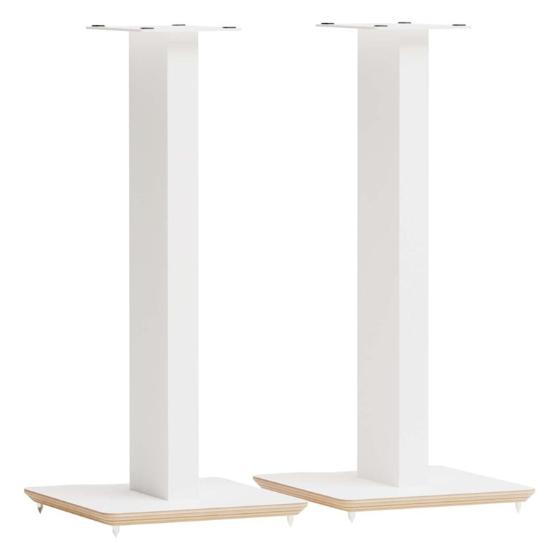 Pareja de soportes Blok AXIS 700 en blanco satinado con base de fresno natural, blanco satinado