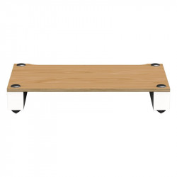Blok Stax 2G Base en fresno natural con soportes blanco satinado, de frente, fresno natural / blanco satinado