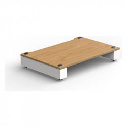 Blok Stax 2G Base en fresno natural y blanco satinado, vista en ángulo, fresno natural / blanco satinado