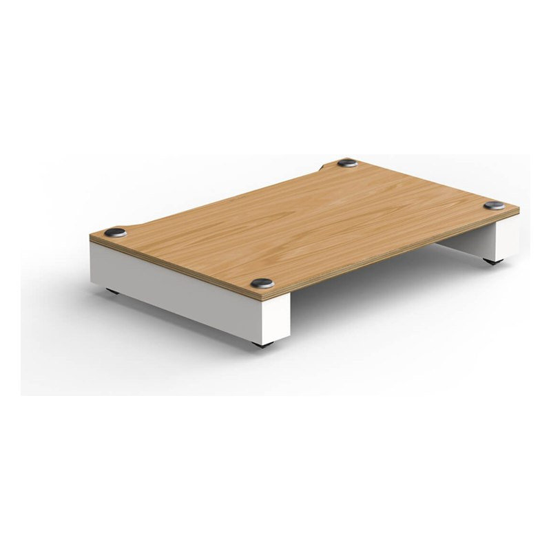 Blok Stax 2G Base en fresno natural y blanco satinado, vista en ángulo, fresno natural / blanco satinado