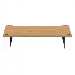 Blok Stax 2G 120 en fresno natural con soportes blanco satinado, de frente, fresno natural / blanco satinado