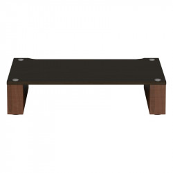Blok Stax 2G 120 en fresno negro con soportes de nogal natural, de frente, fresno negro / nogal natural