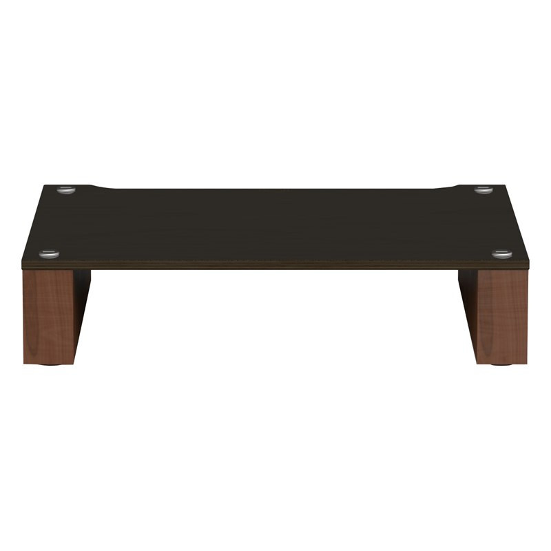 Blok Stax 2G 120 en fresno negro con soportes de nogal natural, de frente, fresno negro / nogal natural